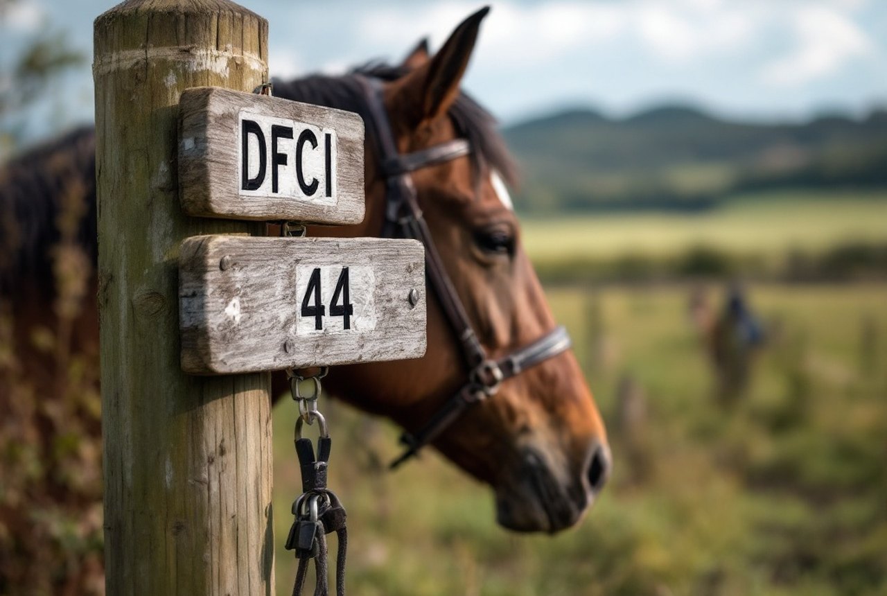 Close-up of a DFCI junction signpost showing track numbers